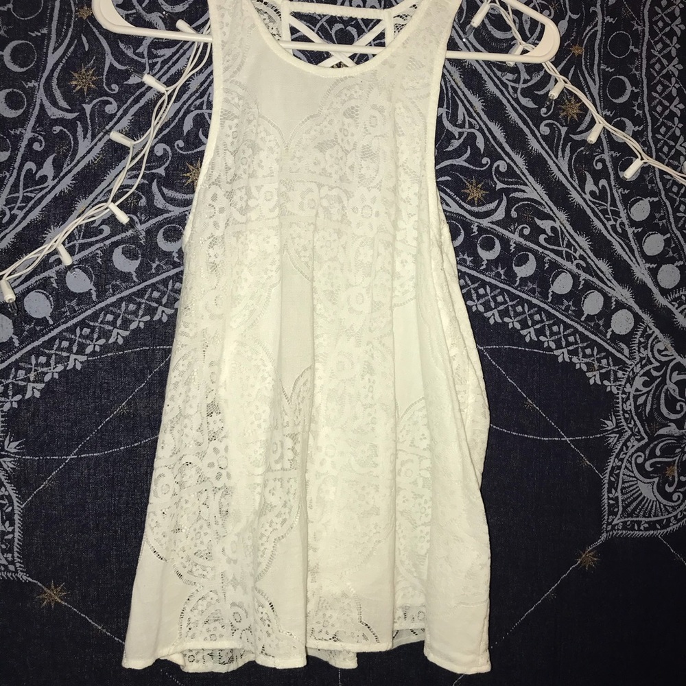 Beautiful white lace tank top blouse